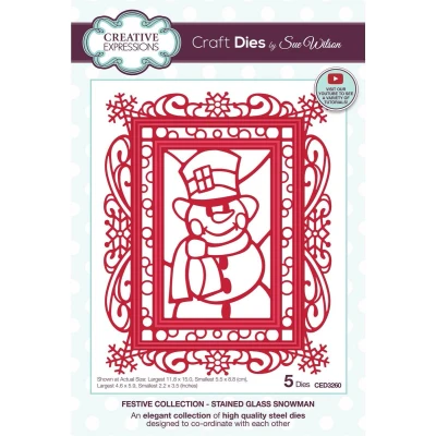 Afbeelding van Creative Expressions Festive Snijmal Stained Glass Snowman