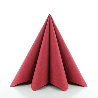 Afbeelding van Sovie Linclass Airlaid servetten, bordeaux, 50 stuks, hoogwaardige wegwerpservetten, 40 x cm, scheurvast, absorberend en vormvast, ideaal voor bruiloft feestjes