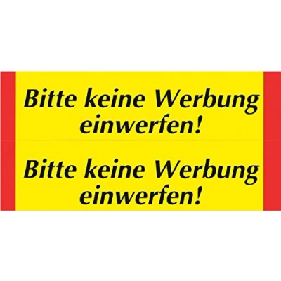 Afbeelding van Metafranc Plakbord &quot;Bitte keine Werbung einwerfen&quot; 70 x 30 mm, 2 stuks/Beschildering/Infoschild/Brievenbus plaat / 501080