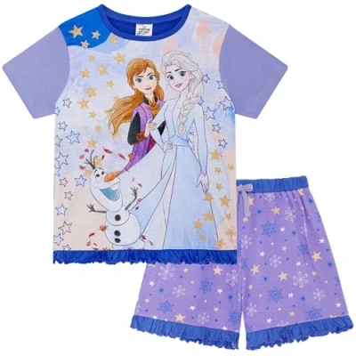 Afbeelding van Disney Meisjes Frozen Korte Pyjama Karakter Nachtkleding, Bevroren Shorty, 2 3 jaar