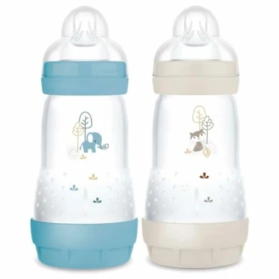 Afbeelding van Set van 2 Babyflessen MAM Easy Start / Anti Colic 260 ml Flow Speen Oceaan + Zand