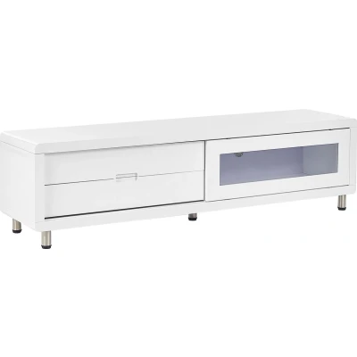Afbeelding van Beliani PEMBORKE TV kast Wit MDF, Glas