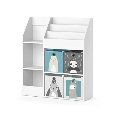 Afbeelding van Vicco Kinderrek Luigi, wit, 100,4 x 114,2 cm met 4 vouwdozen (grijs)
