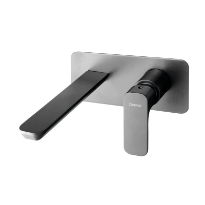 Afbeelding van Wastafelmengkraan Inbouw Sapho Spy 1 hendel Uitloop Recht 19 cm Mat Zwart