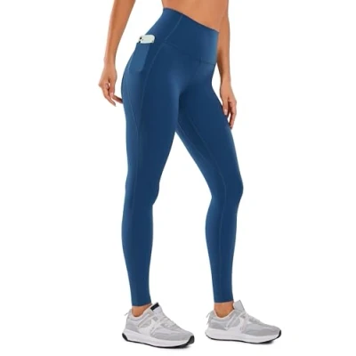Afbeelding van CRZ Yoga Dames Butterluxe Workout Leggings 28 Inches Hoge Taille Gym Broek met Zakken Hardlopen Buttery Soft Franse marine S
