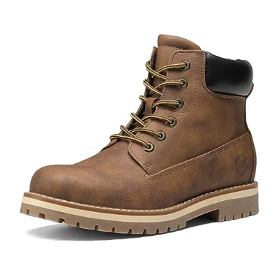 Afbeelding van Bruno Marc Winterschoenen voor heren, winterlaarzen jongens, warm gevoerd, sneeuwlaarzen, korte schacht, enkellaarzen, werklaarzen, winter, outdoor, trekking, wandelschoenen, Bruin nieuw, 41.5 EU