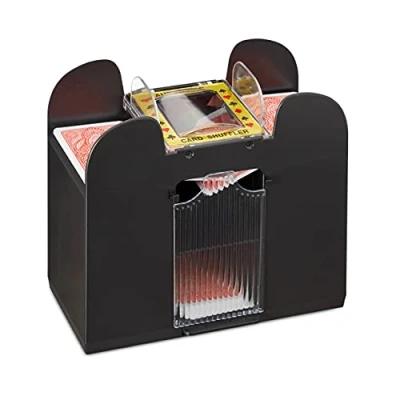 Afbeelding van Relaxdays Kaartenschudmachine 6 decks schudmachine elektrisch kaartenmachine zwart
