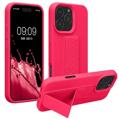 Afbeelding van kwmobile back cover voor smartphone Compatibel met Apple iPhone 16 Pro Max 1x beschermhoesje van kunststof In neon roze