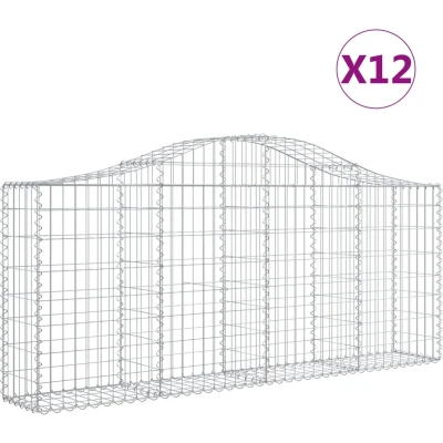 Afbeelding van vidaXL Schanskorven 12 st gewelfd 200x30x80/100 cm ijzer