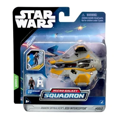 Afbeelding van Bizak Star Wars Micro Galaxy Squadron Interceptor Jedi Anakin Skywalker, 8 cm voertuig met 2 figuren van 2,5 (62610035)