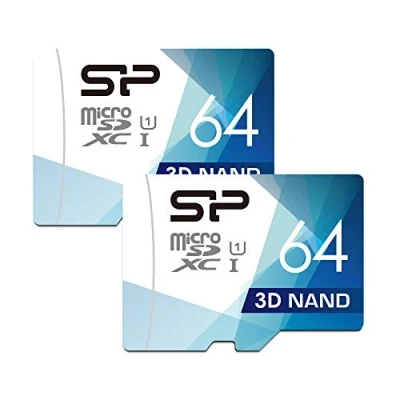 Afbeelding van Siliciummacht 64GB Dual Pack High Speed MicroSD Kaart met Adapter