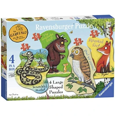 Afbeelding van RAVENSBURGER 135334 Gruffalo 7018 Grüffelo 4 grote puzzels (10, 12, 14, 16 stukjes) voor kinderen vanaf 3 jaar, meerkleurig, verschillend