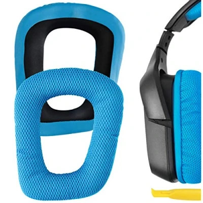 Afbeelding van Geekria QuickFit Vervangende oorkussens van gaasstof voor Logitech G930, G430, G432, G332, G35, F450 Hoofdtelefoon Oorkussens, Headset Oorschelpen Reparatie Onderdelen (Blauw)