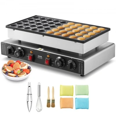 Afbeelding van VEVOR Dorayaki mini pannenkoekenmaker, commerciële Dutch pannenkoekenmachine, 50 stuks, 43 mm diameter, 1700 W, dubbele temperatuur en tijdregeling, voor keuken restaurant