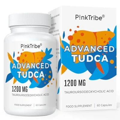 Afbeelding van P!nkTribe TUDCA supplement 1200 mg per portie, 60 capsules, ultrasterk tauroursodeoxycholzuur, geavanceerde formule (1 verpakking)