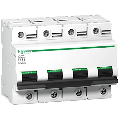 Afbeelding van Schneider electric acti9 installatieautomaat c kar 80a 4p n 10ka 20ka 400v ac 50 60hz 6 module ip20 a9n18372