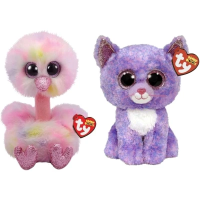 Afbeelding van Ty Knuffel Beanie Buddy Avery Ostrich &amp; Cassidy Cat