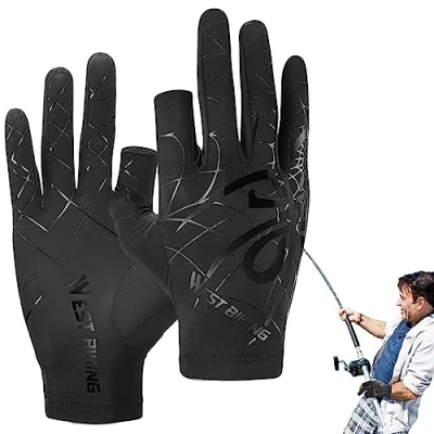 Afbeelding van Teksome 2 vingers vishandschoenen ademende UV beschermende anti slip vishandschoen Ademend touchscreen ijszijde handschoenen voor vliegvissen fotografie wandelen joggen fietsen