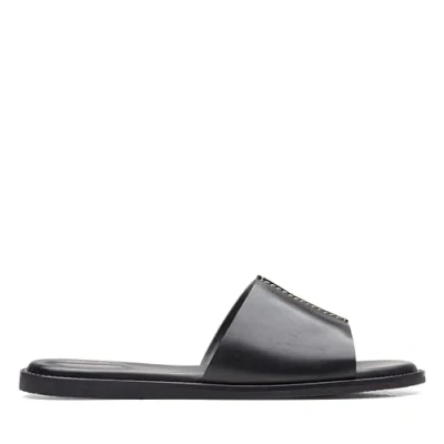 Afbeelding van Clarks Karsea Mule Slide sandaal voor dames, Zwart leder, 39 EU