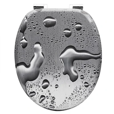 Afbeelding van WOLTU Toiletbril WC deksel Toiletdeksel in MDF met softclose scharnier,Toiletzitting bril antibacterieel,WS2580
