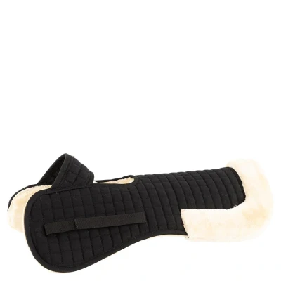 Afbeelding van Premiere zadelonderlegger Artificial Fur met uitsparing Pony Zwart Naturel