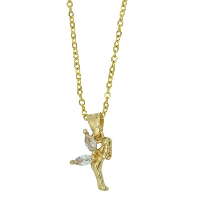 Afbeelding van Ketting met elf hangertje Premium goud verguld staal &amp; koper 40 + 6 cm verstelbaar
