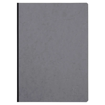 Afbeelding van Clairefontaine 791405C Age Bag Collectie Een Grijs Gebonden Notitieboek met Geweven Rug A4 21x29,7 cm 192 Blanco Pagina&#039;s Papier 90 g Glanzende Kartonnen Kaft Lederen Textuur