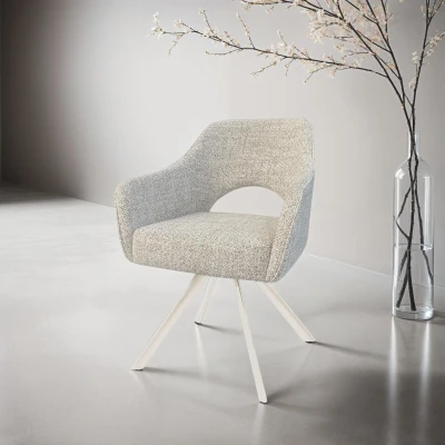 Afbeelding van Livingfurn Helen draaibare eetkamerstoel zand/natural Stof