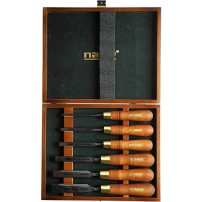 Afbeelding van Narex Bevel Edge beitels Premium gepolijst in houten kist Set van 6 stuks