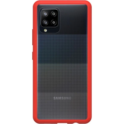 Afbeelding van OtterBox Sleek Series hoesje voor Samsung Galaxy A42 5G, schokbestendig, valbestendig, ultradun, beschermende, getest volgens militaire standaard, Transparant/Rood, Geen Retailverpakking