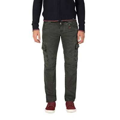 Afbeelding van Timezone Regular Ben Cargo broek voor heren, groen (Tank Green 4046)., 33W / 34L