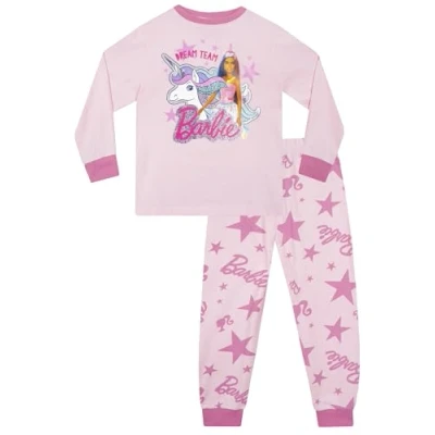 Afbeelding van Barbie Meisjes Pyjama&#039;s Eenhoorn Roze Pyjamaset 140