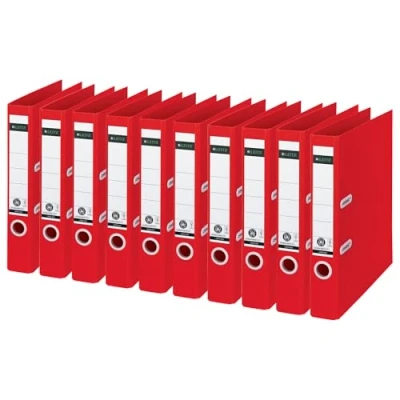 Afbeelding van Ordner Leitz 180 Recycle 55 mm karton A4 rood 10 stuks