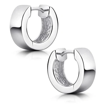 Afbeelding van MATERIA by Matthias Wagner Oorbellen zilver 925 creolen klein 5 mm breed gerhodineerd SO 459, Sterling
