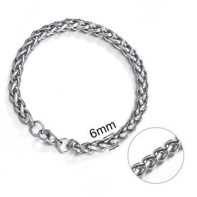 Afbeelding van vossenstaart armband Staal 21 cm 6 mm