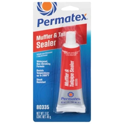 Afbeelding van Permatex 80335 Demper &amp; uitlaatafdichting, uitlaatafdichtingsmachine sluit gaten en lekken af in dempers, uitlaatpijpen rond gewrichten, waterdichte niet krimpende formule, bestand tegen
