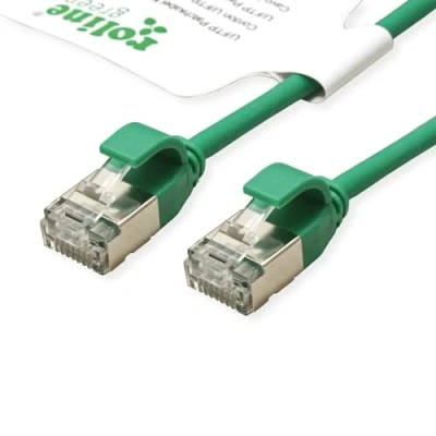 Afbeelding van ROLINE GREEN F/UTP DataCenter Patchkabel Cat.6A (Class EA), LSOH, extra dun, groen, 3 m