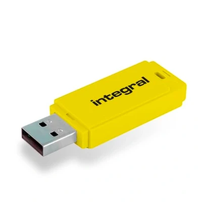 Afbeelding van Integral 64GB USB2.0 drive NEON YELLOW USB flash Type A 2.0 Geel