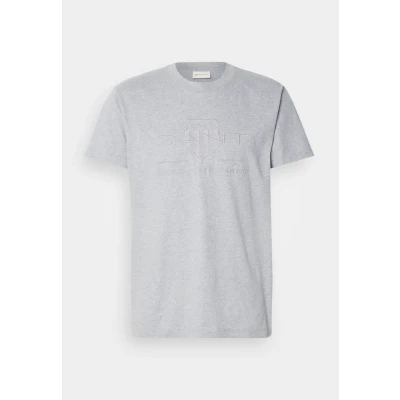 Afbeelding van GANT Tshirt print, Heren, Maat: Small, Grey melange