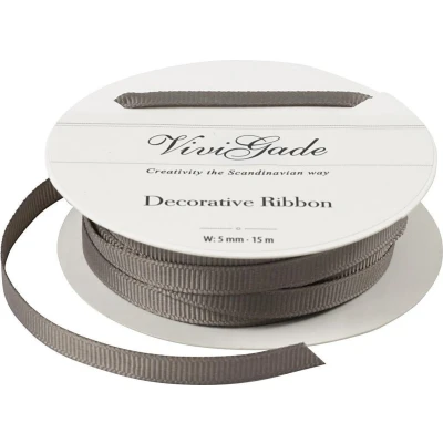 Afbeelding van Creativ Company Decoratie Lint Grijs, 15m