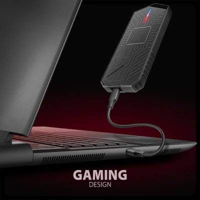 Afbeelding van Axagon EEM2 GAM, USB C 10Gbps NVMe &amp; SATA SSD GAME M.2 doos, bezšroubkový (M.2 2280), Harddisk behuizing, Zwart