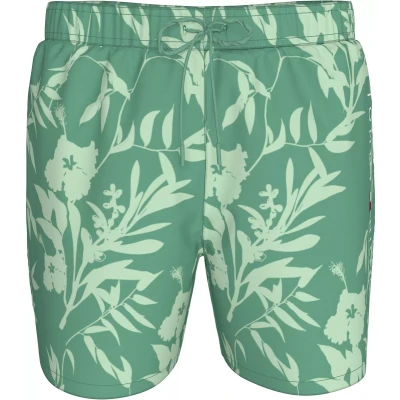 Afbeelding van Tommy Hilfiger Original Drawstring Print Zwemshorts, Heren, Maat: Small, Fort green