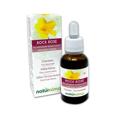 Afbeelding van Rock rose of Zonneroosje (Helianthemum nummularium) Naturalma Bachbloesems Druppels 30 ml alcoholvrij vloeibaar extract Bloesemessences Veganistisch en