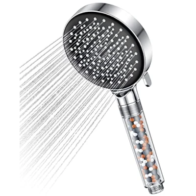 Afbeelding van YEAUPE waterbesparende douchekop 7,5 l/min, met filter, regendouche drukverhogend, 6 straalsoorten, spaardouchekop (douchekop zonder slang), chroom