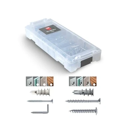 Afbeelding van TOX L BOXX Micro 094901805 094901805, in stapel en klikbare sorteerdoos, pluggenset met gipsplaatpluggen Spiral Plus + bijpassende (haak) schroeven, zonder voorboren gipsplaat, 80 delig