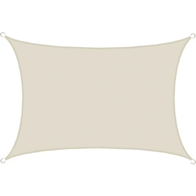 Afbeelding van UPF50+ Schaduwzeil 3x5 m UV Luifel Polyester Rechthoek Zonnezeil Waterafstotend Tuin Balkon