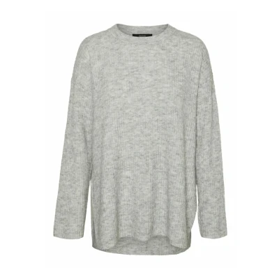 Afbeelding van Vero Moda Rundhals TIEF Angesetzte Schulter Trui, Dames, Maat: XS, Light grey melange