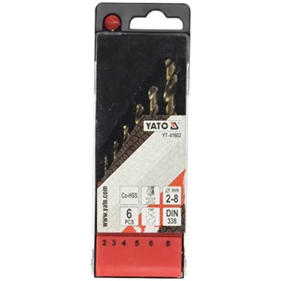 Afbeelding van Yato, Boorbitje, Cobalt cilinderboor 2 4 5 3 6 8 mm set (YT 41602) (2, 3, 4, 5, 6, mm)