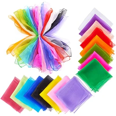 Afbeelding van TWIDDLERS 32 Jongleersjaaltjes 60x60cm Doekjes voor Jongleren, Dans, Ritme in 16 Kleuren Sjaals/Doeken Vierkant Magic Goocheltrucs Prestaties