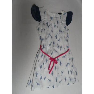 Afbeelding van Jurk Kleedje wit , blauw Giraf 6 jaar 116